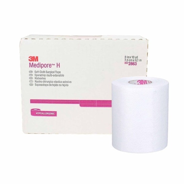 3M Medipore Perforated Medical Tape White 3 Inch X 10 Yard Soft Cloth NonSterile, 12PK 2863 - main